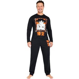 Dragon Ball Z lange pyjamaset voor heren, zachte, comfortabele pyjama's, loungewear - cadeaus voor mannen, Zwart, M