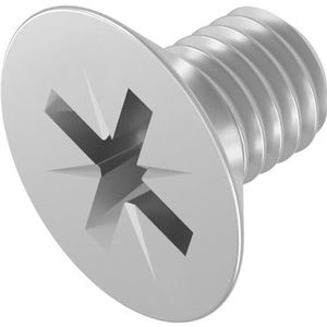 SECCARO Verzonken schroef M5 x 7 mm, roestvrij staal V2A VA A2, DIN 965, kruiskop/PZ, volledige schroefdraad, 20 stuks