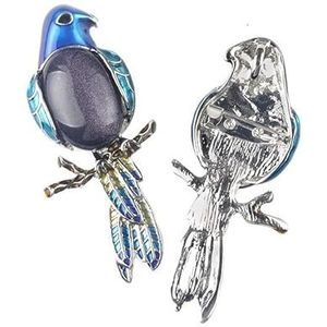 Papegaai broche hanger ingelegde kristallen Agaat stenen ketting (Color : Blue sandstone_1pcs)