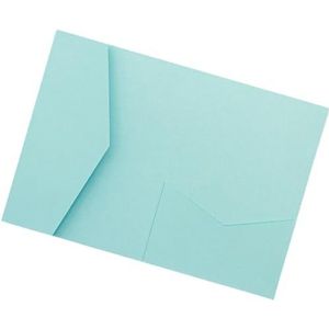 Bruiloft uitnodigingskaarten 50 Rose Laser Cut Tri-fold bruiloft uitnodiging kaarten kit zak uitnodiging envelop (kleur: mat lichtblauw, maat: blanco set)