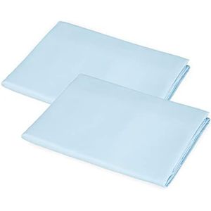 American Baby Company 2-pack 100% natuurlijk katoen percal standaard kinderbed/kleuterbedlaken, blauw, 58,4 x 129,5 cm, zacht ademend, voor jongens en meisjes