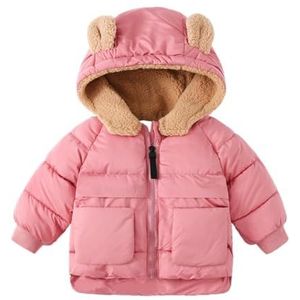 Kinderdonsjack Ultrazachte geïsoleerde jassen Kinderen Warme winterkleding Jongens Meisjes Lichtgewicht gewatteerde bovenkleding Winddichte capuchon Winterjassen Jas for jongens en meisjes(Pink,18-24M