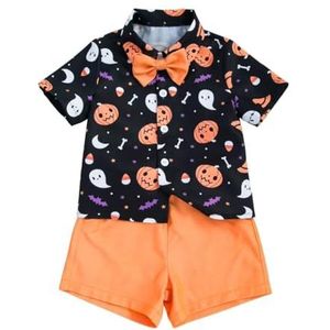 Lito Angels Halloween Pompoen Shirt Kostuum met Vlinderdas voor Baby Jongens Maat 86 Leeftijd 12-18 Maanden Markering 80