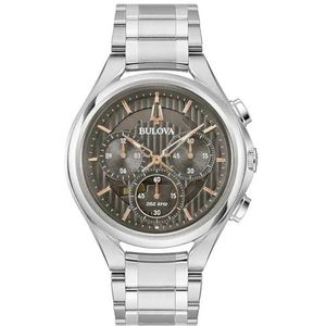 Bulova Heren chronograaf quartz horloge met roestvrij stalen band 96A298, Zilver