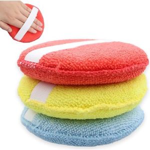 3 stuks autowasspons, grote spons, polijstpad met microvezel, spons voor motorfietsen en auto's, voor polijsten en reinigen, applicatorwas, 13 cm
