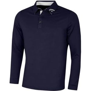 Callaway Golf Heren Swingtech prestatiestof poloshirt lange mouwen - Pauwjas - M