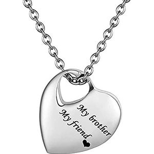 XLIAN326 Aangepaste Roestvrij Staal Hart Crematie Urn Ketting Ash Sieraden Memorial Keepsake Hanger Ketting Pet Memorial (Belangrijkste Steen Kleur: Zus, Metaal Kleur: B)