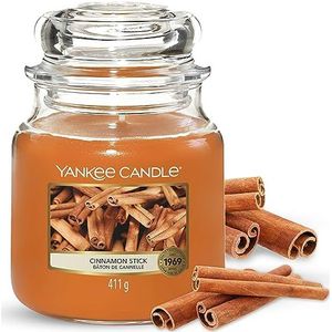 Yankee Candle Geurkaars | Kaneelstok Medium Jar Candle| Brandtijd: tot 75 uur