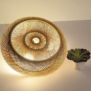 Plafondlamp retro bamboe rotan natuurlijke geweven plafondlamp vintage plafondlicht E27 land gang hanglamp handgeweven lamp restaurant woonkamer slaapkamer studie decoratie verlichting verlichting lamp