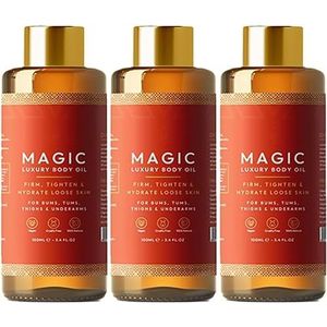 Besque Magic Body Oil - 100ml, Skin Firming Rejuvenating, Tightens, Plumps, Firms and Hydrates Skin, Arms, Chest, Thighs and Tums, Body Oils for Women(3pcs)