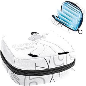 Kleine make-uptas,draagbare make-uptas,sportvrouwen in cartoonstijl,Travel Makeup Case Organizer for Women with Zipper