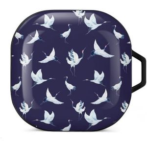 Japanse roodgekroonde kraan oordopjes hoesje compatibel met Samsung hard shell beschermhoes zwart stijl