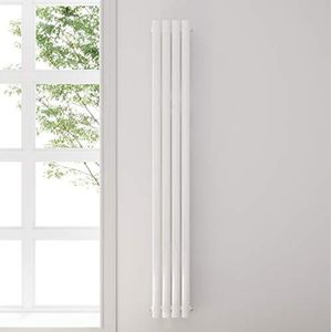 ELEGANT Design buizen radiator, 230 x 1800 mm, wit, ovaal, paneelradiator, verticale centrale aansluiting, dubbellaags