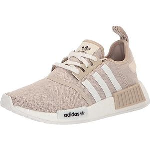 adidas Originals NMD_R1 Sneaker, Wonder Beige/White/Wonder White, 5 US Unisex Big Kid