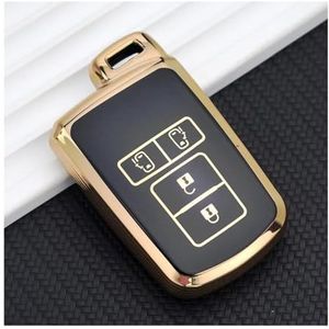 TPU Autosleutelhoes Tas Houder Shell Voor Toyota Voor Camry RAV4 Voor Avalon Voor Auris 2 3 4 Knoppen Sleutelloze Houder Beschermer Autosleutelhoesje(B - Black)