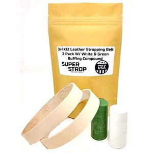 3/4X12 Inch 2 Pack Lederen Honing Polijsten Riem Super Strop Met Witte En Groene Compound Past Ken Ui Werk Sharp