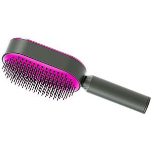 Draagbare Ontwarrende Haarborstel Styling Tools voor Reizen Dunne Dikke Haar Rose Rood