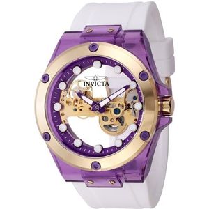 Invicta Speedway analoog herenhorloge met paarse wijzerplaat - 44397, Wit