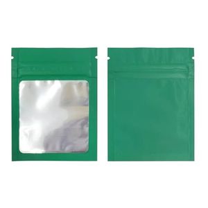 100 stuks platte folie afsluitbare zakken badzout cosmetische zak één zijde helder mini dikke mylar hersluitbare ziplock(Green)
