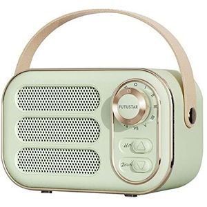 Luckyu Retro Bluetooth 5.0-luidspreker, draagbare vintage luidspreker, luid volume, Bluetooth 5.0 draadloze verbinding, ondersteuning TF-kaart, U-schijf en AUX-audio-ingang (groen)