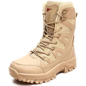 Mannen Boot Hoge Top Leger Laarzen Paar Speciale Krachten Combat Tactische Combat Laarzen Bergbeklimmen Schoenen, Kaki, 40 EU