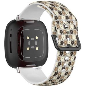 Sportbandje compatibel met Fitbit Sense / Sense 2 / Versa 4 / Versa 3 (Bears) siliconen armband accessoire