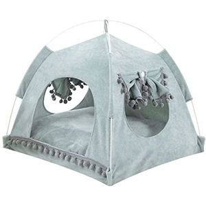 Huisdier Tent Hond Kat Tipi Met Verwijderbare Wasbaar Kussen Kussen Puppy Huis Voor Winter Groen XL