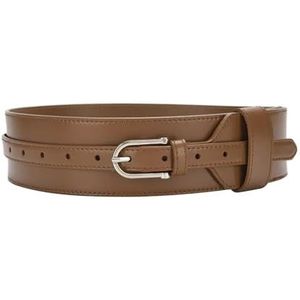 Brede elastische riem for dames met gespleten leer, verstelbare tailleband, korsetriem for jurken, tops, tuniek, obi-stijl, modeaccessoires, rekbare comfortabele tailleband for casual outfits.(Dark ye