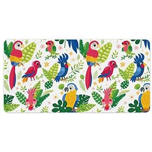 Leuke Tropische Vogels in Jungle Mode Bureau Muismat Antislip Gaming Muismat Accessoires Decor 30x60cm