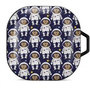 Aap astronaut in de ruimte oordopjes hoesje compatibel met Samsung hard shell beschermhoes zwart-stijl