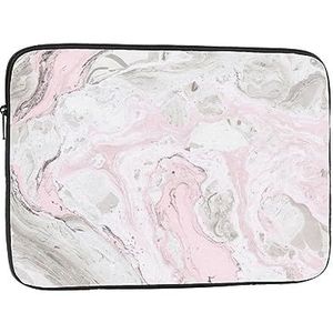 15 Inch Laptop Case Mouw Shockproof Slanke Lichtgewicht Voor Reizen Woon-werkverkeer Kantoor Zakenreis Roze Abstracte Inkt Marmer Grijs Artistieke Prints