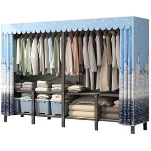 Opvouwbare garderobekast Stalen kast 170/192cm/220cm draagbare kasten Installatievrije kledingkast Afneembare kledingkast