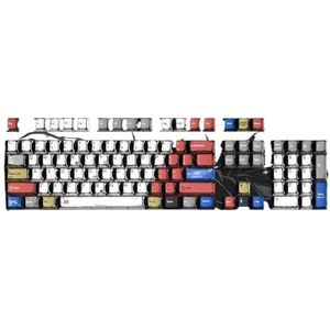 QPSJXN Comics White Five-Side Dye Sublimatie PBT Keycap compatibel met MX-schakelaars voor gaming-toetsenborden (Mix-Light)