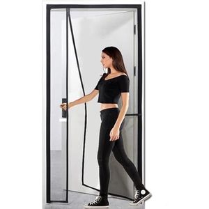 Magnetisch horrengaas - 140x260cm - vliegenhorren voor ramen sluiten automatisch om te voorkomen dat insecten binnenkomen voor woonkamer huis slaapkamer deuren,zwart