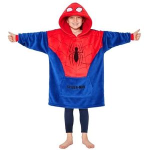 Marvel Spiderman Dekenhoodie voor kinderen, Rood/Blauw, One Size