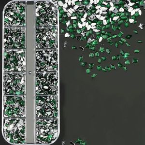 12Grids Ocean Gold Nail Art Charms Schelp/Zeepaardje/Zeesterren Witte Halve Ronde Parel Gems Gemengde Punk Manicure Metalen Klinknagels Studs-PH209-10