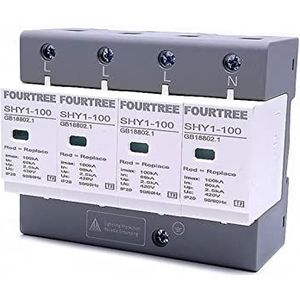 Dubbele pool overspanningsbeveiliging, 1 STUKS Huis Bliksembeveiliging Overspanningsbeveiliging AC 3P + N 40~80 KA 60 100 385 V 420 SPD Laagspanningsbeveiliging 4P(4p 385v Ac,40-80KA)