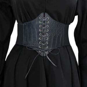 Cazqgoy Dameskorset, vetersluiting, brede elastische band, brede elastische tailleband voor dames, zwart, 65 cm