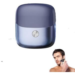 Draagbaar elektrisch scheerapparaat, scheerapparaat voor heren, IPX7 waterdicht, mini elektrisch scheerapparaat, nat en droog scheerapparaat, USB-C-oplaadkop voor thuis en op reis (blauw)