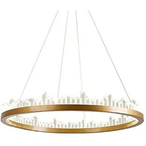 YMBLS Interieur Decoratie Kroonluchter,Led Kristallen Kroonluchter Hanglamp Moderne Ronde Huis Plafond Lichtpunt voor Eetkamer Slaapkamer Woonkamer,Goud