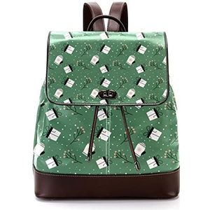 Groen Pakket & Handschoenen-01 Gepersonaliseerde Schooltassen Boekentassen voor Tiener, Meerkleurig, 27x12.3x32cm, Rugzak Rugzakken