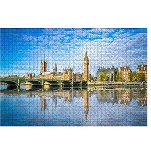 Jigsaw Puzzel 1000 Stuks Big Ben en Westminster Parlement Met Reflectie In Londen Brain Uitdaging Puzzel Voor Kinderen Tradities 1000 Stuks Puzzel Grote Puzzels Jongens Houten Puzzel Speelgoed