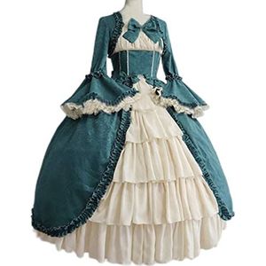 Middeleeuwse gothic paleis zoete lolita jurk vintage kant strik vierkante kraag flare mouw hoge taille victoriaanse jurk kawaii meisje