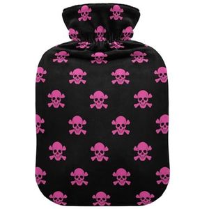 LI ZHI XIN PVC warmwaterkruik met fluwelen deksel 1L 2L kleine middelgrote schedel patroon