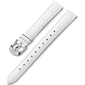 Timex 14 mm lederen band - grijs met roségouden gesp, Wit/Zilverkleurig, Traditioneel, Eenvoudig