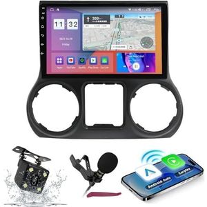 Android 14 Auto Stereo Navi voor J-EEP WRANGLER (2011-2016) 9 ""QLED-scherm Autoradio met draadloze carplay Android Auto GPS-navigatie met Bluetooth5.0 HIFI FM 5G-WiFi SWC RDS MIC,M300s