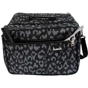 Kassaki Pro Kappers Tas Kapper Tool Draagtas Haar Apparatuur Salon Opslag Reistas Case Zwart Luipaard