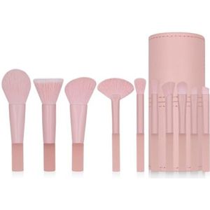 MQPALZKD 10 mini-make-upborstelset met roze misthandvat Ultrazachte draagbare haarborstelset