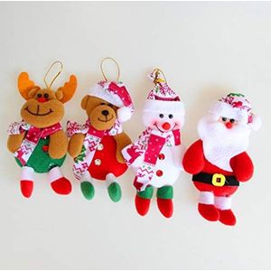 Pluche Kerst Ornament Set, 4 Stuks Kerstboom Pluche Hanger Kerstboom Hanger Vakantiehuis Feestdecoratie