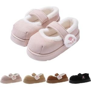 Leuke katoenen pantoffels met kattenpoot voor vrouwen, winter warme schattige gezellige pluizige pluche 3D kattenklauw pantoffels, antislip winterkleding binnen en buiten, warme, gezellige schattige